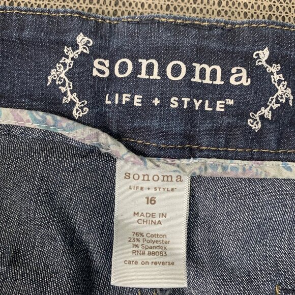 Sonoma Life + Style Womens Size 16 Blue Modern Capri Denim - Picture 3 of 10